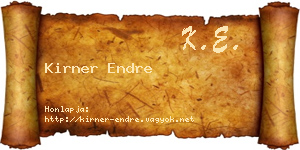 Kirner Endre névjegykártya